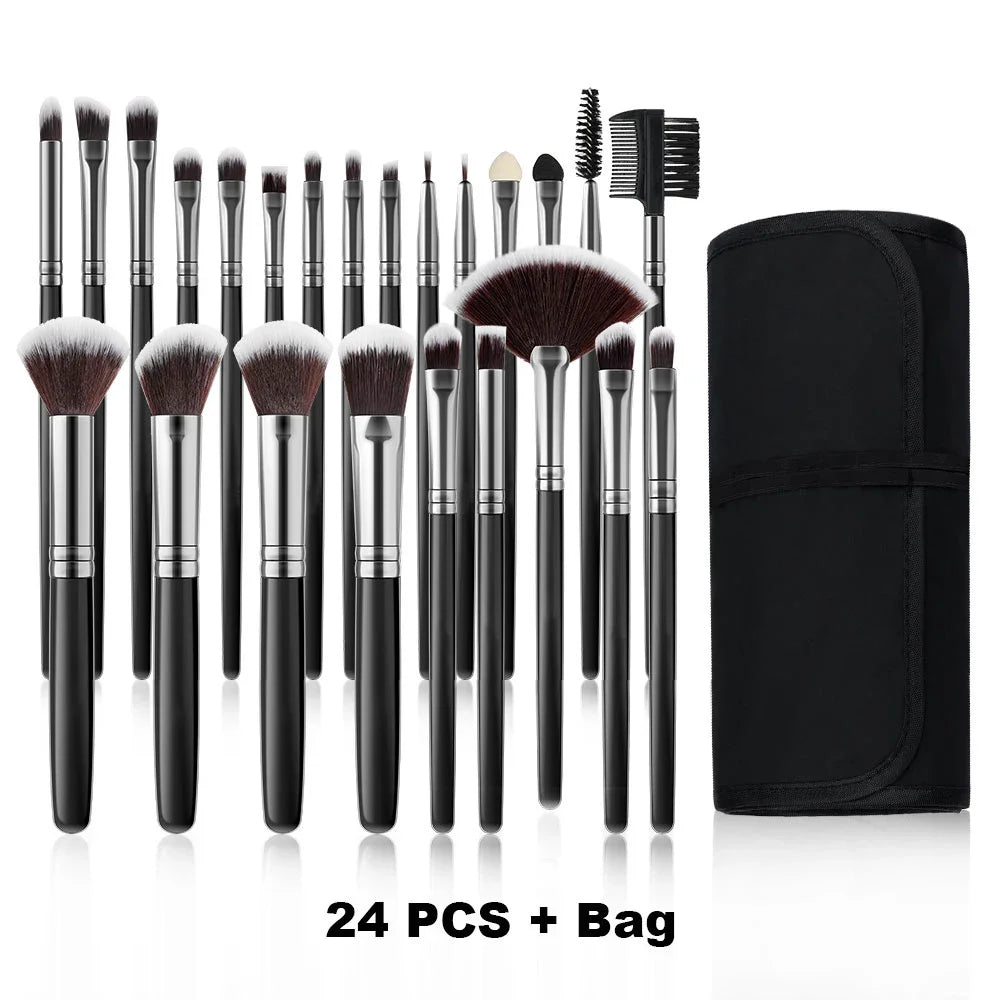Nouvel ensemble de 10/32 pinceaux de maquillage doux et moelleux pour poudre, fond de teint, contour, fard à joues, correcteur, fard à paupières, estompeur et illuminateur – Outil de beauté