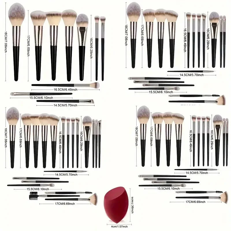 Ensemble de pinceaux de maquillage doux et moelleux, pour fard à paupières, fond de teint, correcteur, blush, Kabuki, outil de beauté professionnel pour femmes, 3 à 20 pièces