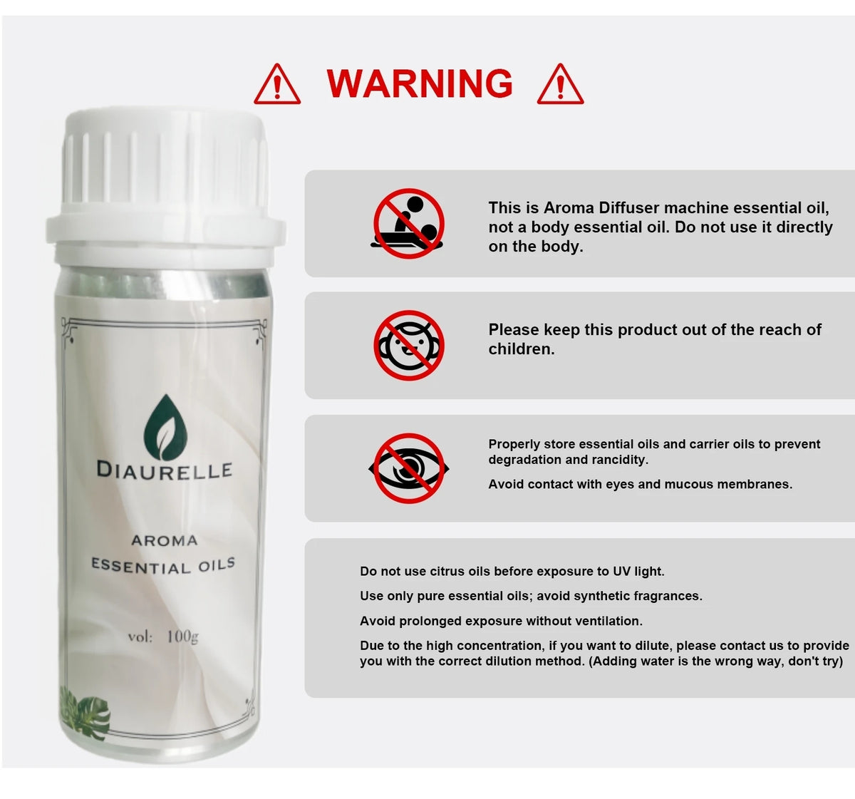 DIAURELLE 100mL diffuseur d'arôme huiles essentielles 8 fois concentré Essence parfum arôme maison parfum désodorisant