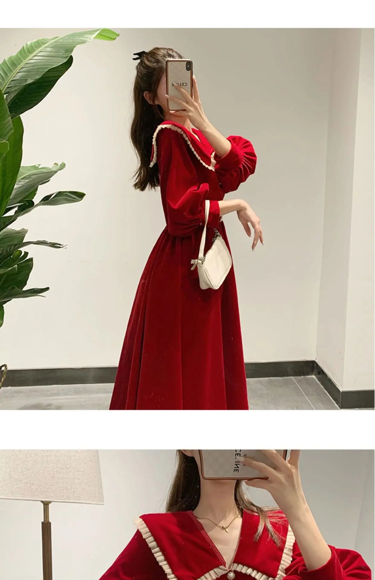 Robe en velours pour femmes, jupe longue Kimono à la mode, taille française, printemps automne
