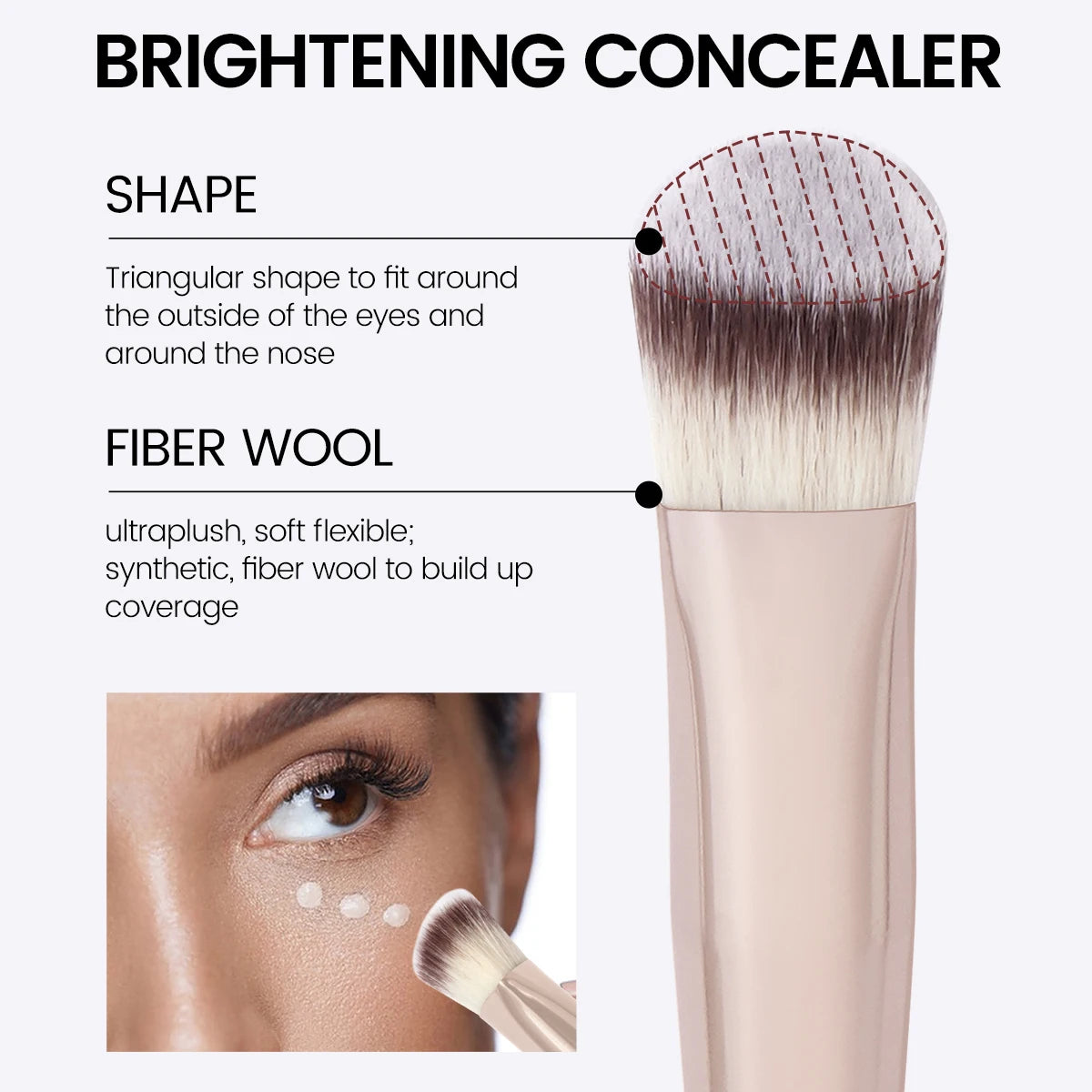 MAANGE-Pinceau de maquillage sous les yeux, brosse triangulaire pour fond de teint, mélange de crème liquide, outils cosmétiques