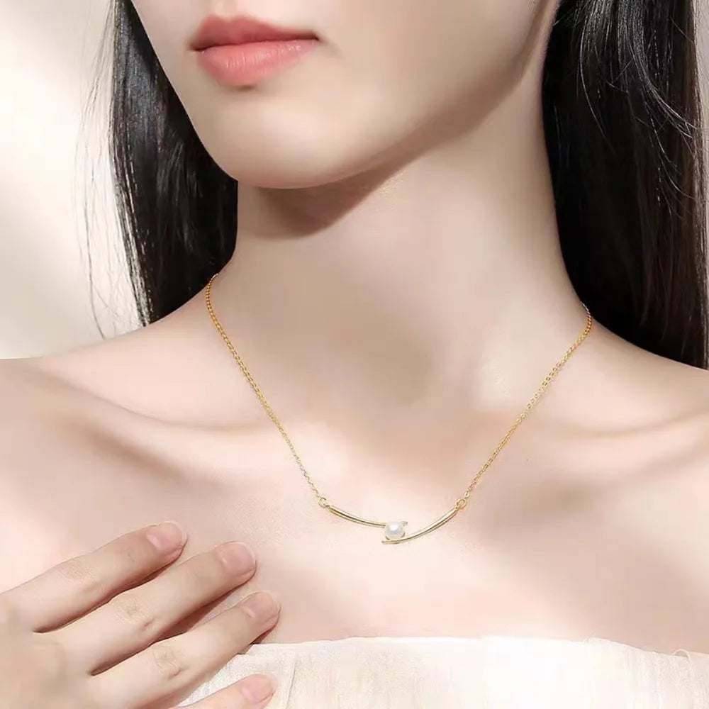Collier pendentif perle de luxe pour femme, tour de cou croix, acier inoxydable, pas de décoloration, nouvelle mode, tempérament, cadeau accessoire bijoux