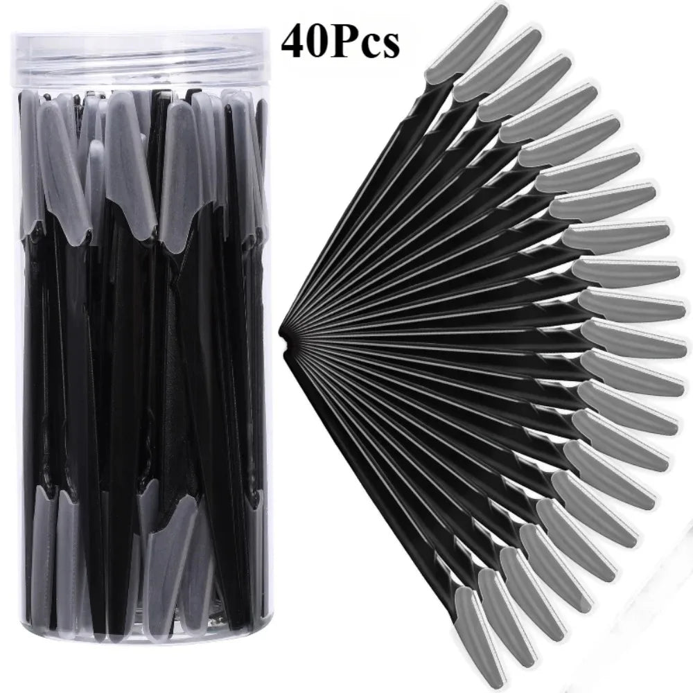 40 pièces rasoir de sourcils maquillage outils de beauté sûr sourcils rasoir visage corps épilation lames de rasoir femme sourcils façonnage couteau