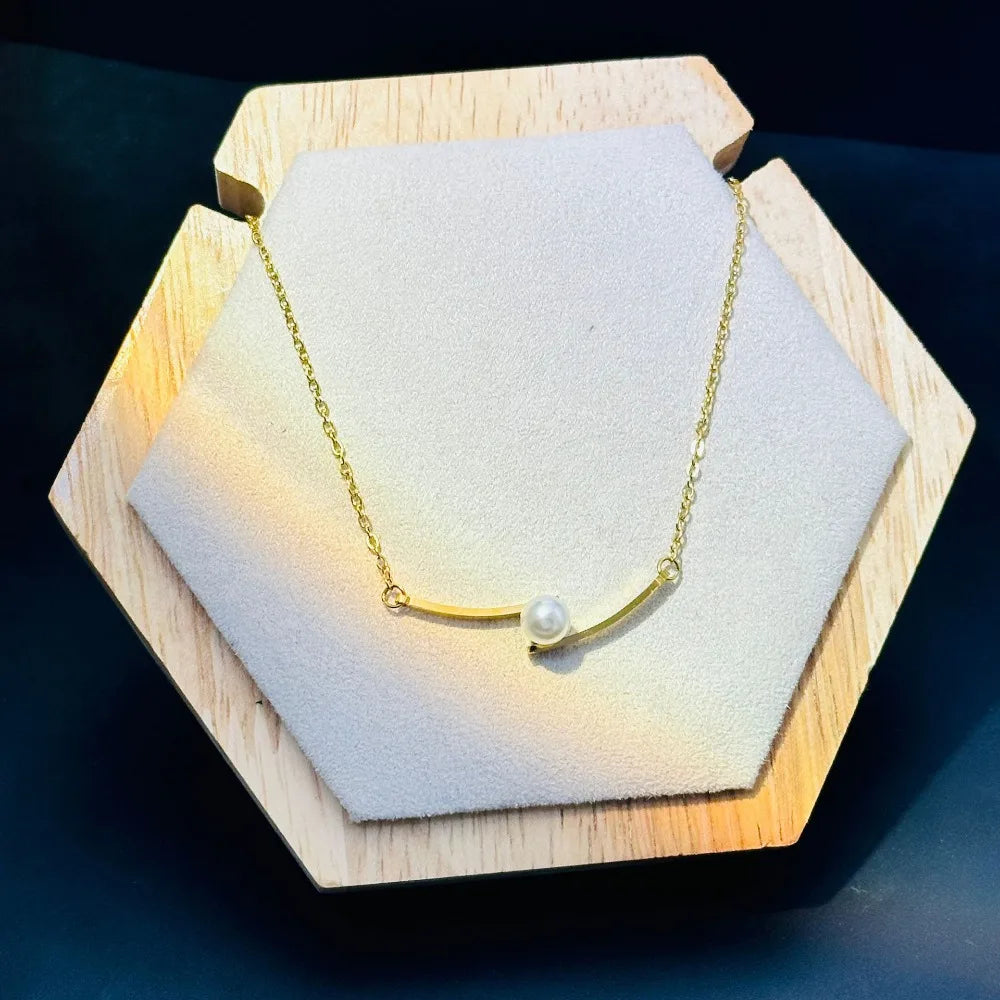 Collier pendentif perle de luxe pour femme, tour de cou croix, acier inoxydable, pas de décoloration, nouvelle mode, tempérament, cadeau accessoire bijoux