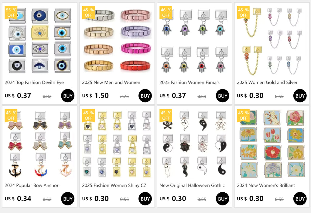 2025 femmes mode douze mois Zircon italien breloques liens modulaire ajustement 9mm en acier inoxydable élastique Bracelet bricolage fabrication de bijoux