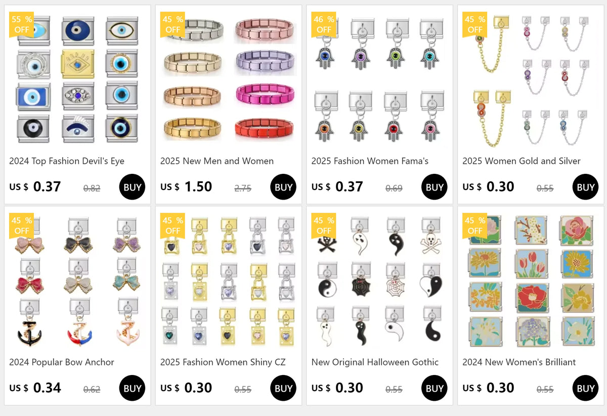 2025 femmes mode douze mois Zircon italien breloques liens modulaire ajustement 9mm en acier inoxydable élastique Bracelet bricolage fabrication de bijoux