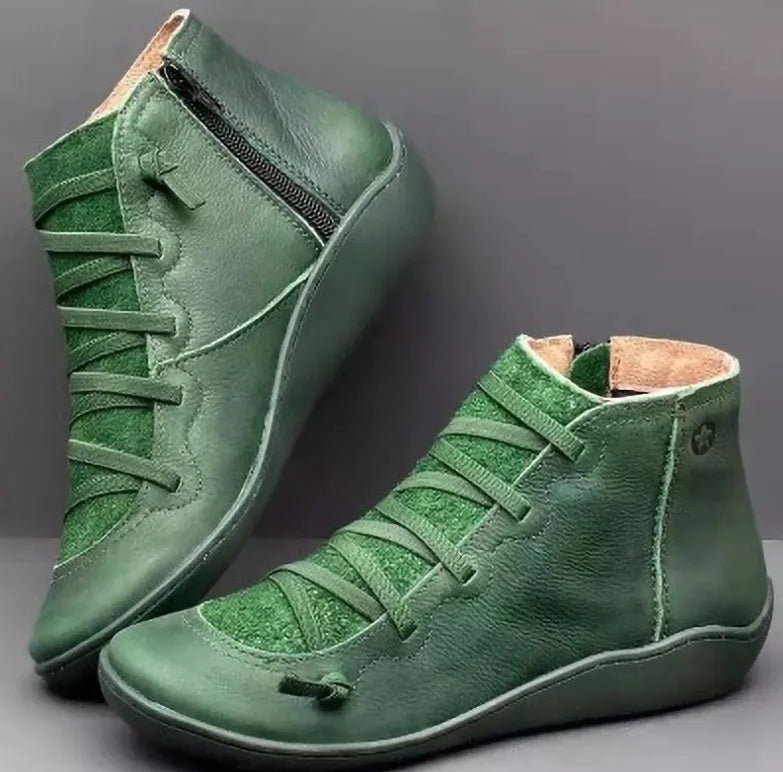 Bottes à lacets pour femmes, bottes de neige courtes Vintage, chaussures antidérapantes, Socofy Chaussures Femmes