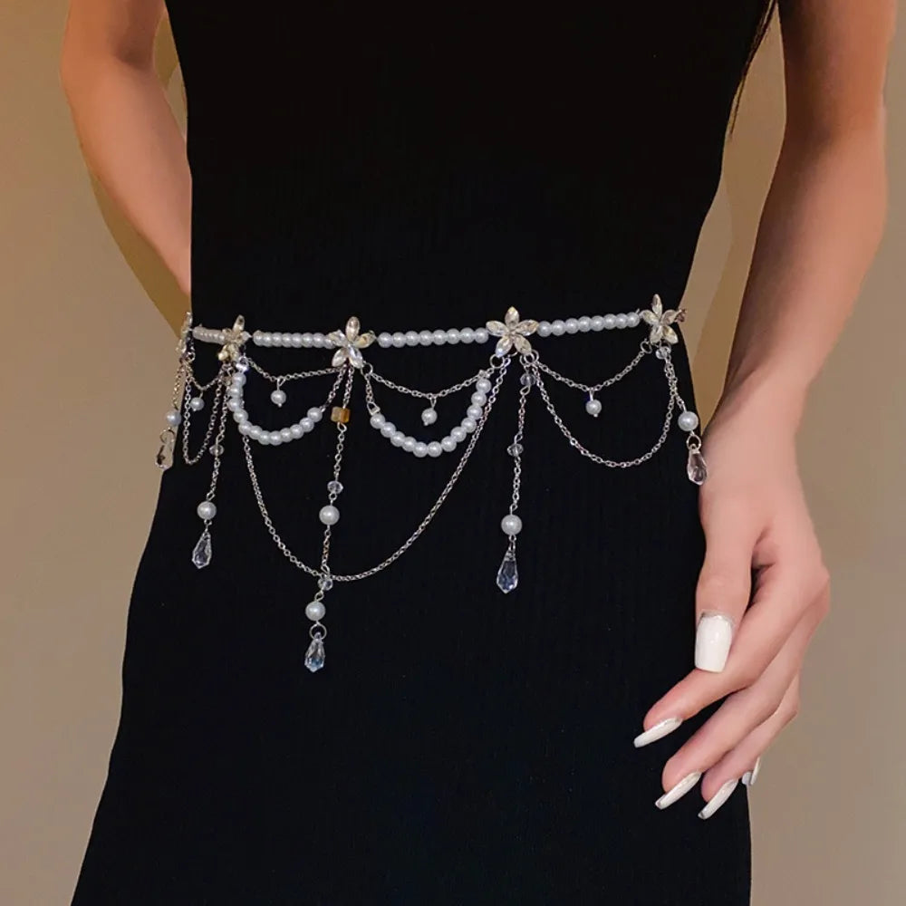 Chaînes de taille en perles élégantes, polyvalentes, style Boho, accessoire de taille, bijoux de corps pour femmes