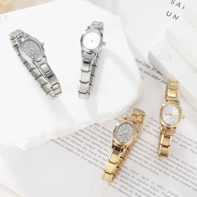 Connecteur de montre de mode en acier inoxydable, lien de charme italien de 9MM, en-tête de montre carrée pour femmes, Bracelet de liaison, bijoux à bricoler soi-même, cadeau