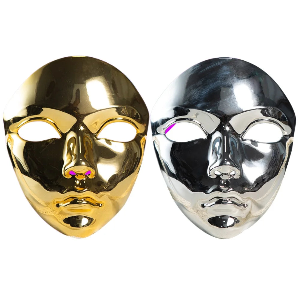 Masque de mascarade couleur métallique masque d'halloween visage complet pour femmes hommes Cosplay mascarade accessoires de Costume