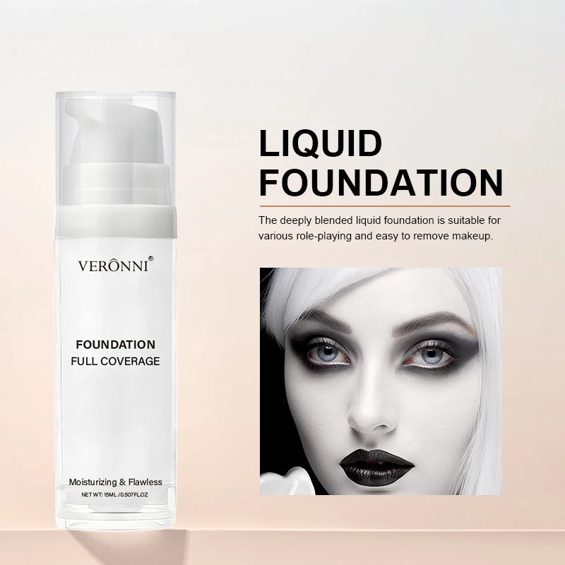 Fond de teint professionnel blanc pour le visage, mélange de blanc clair mat, maquillage éclaircissant blanc pur pour Cosplay, fond de maquillage gothique