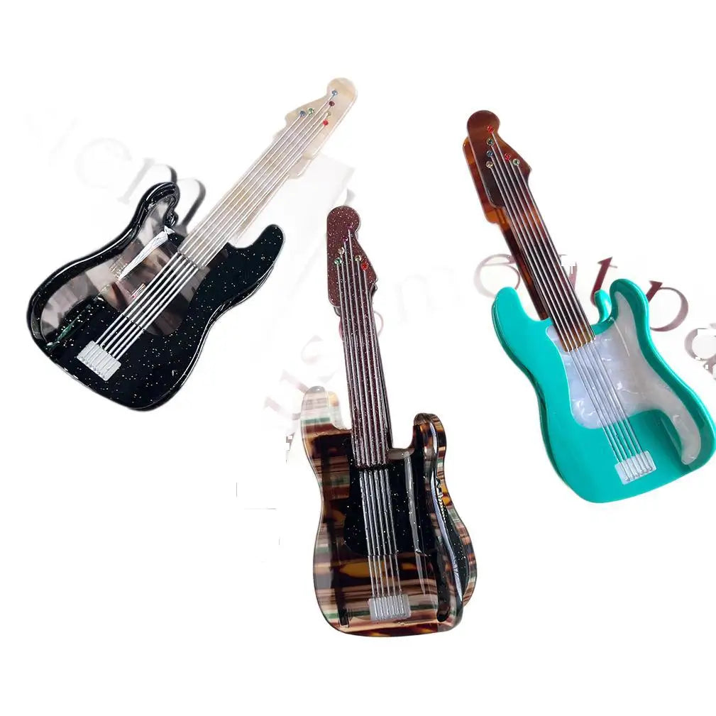 Accessoire de cheveux pour femmes, nouveau violon basse, acide acétique léger, luxe, queue de cheval haute, pince requin, couleur blanche, griffes simples à la mode