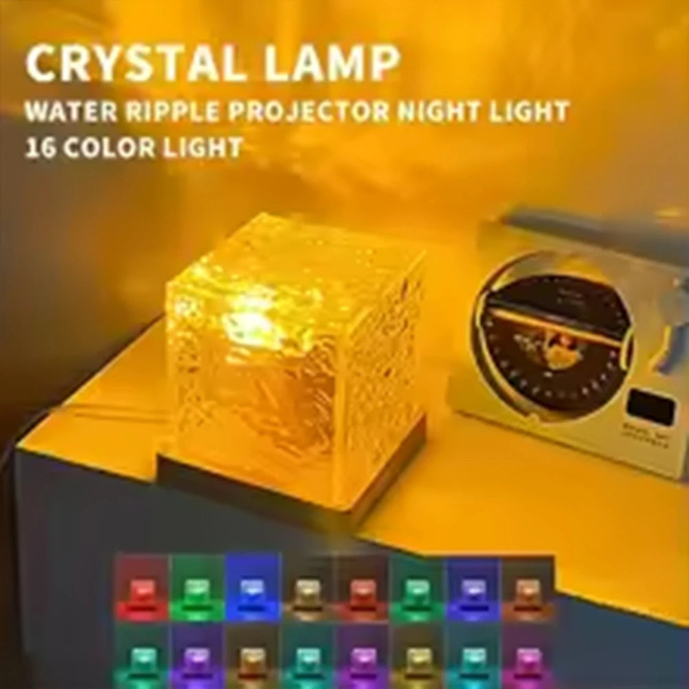 Lampe de nuit HOMEFISH RGB 16 couleurs avec télécommande, projecteur d'aurore océanique, lampe de table rechargeable pour la décoration de la maison et de la chambre à coucher