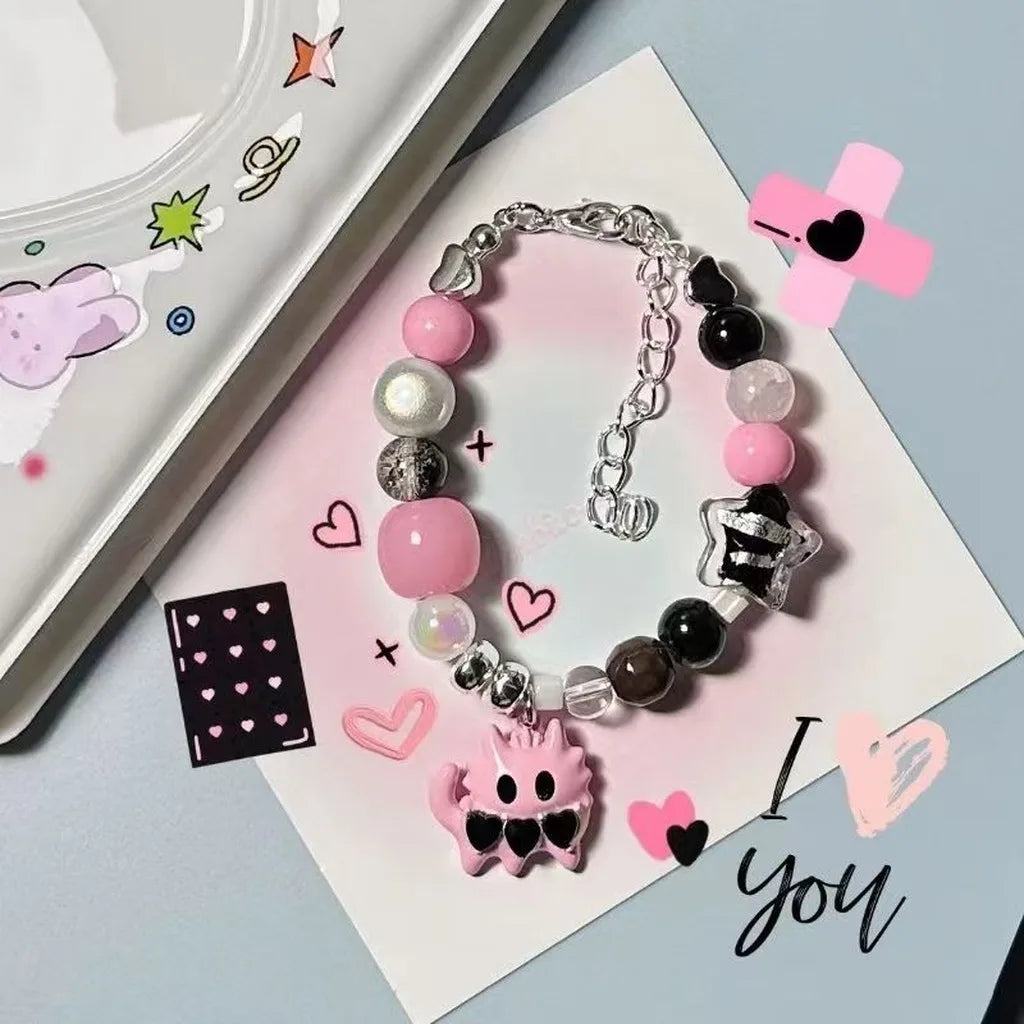 Bracelet pour femme, bracelet artisanal de niche, bracelet perlé, bijoux en perles de verre mignonnes pour sorties décontractées, rendez-vous avec des amis, vacances