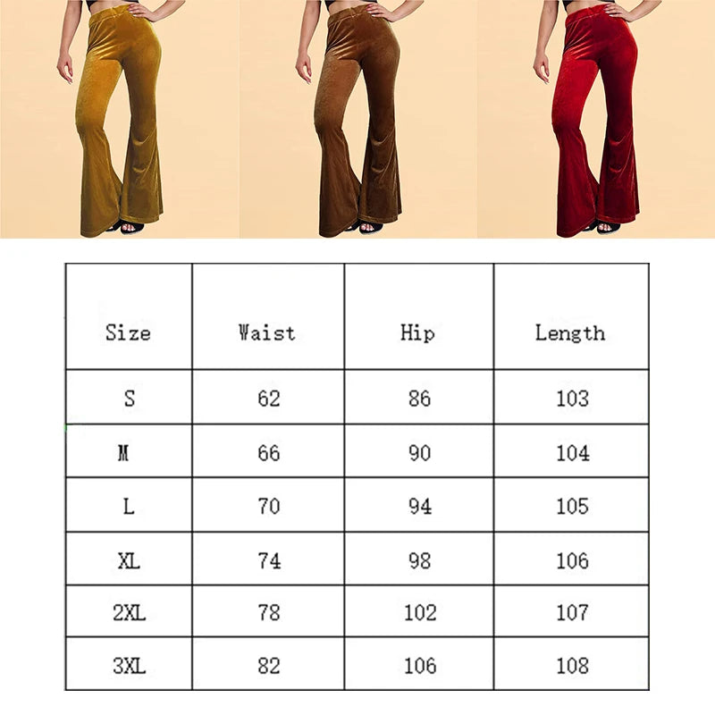 Pantalon évasé en velours pour femme, pantalon à cloche, coupe couvertes, taille haute, décontracté, automne, hiver