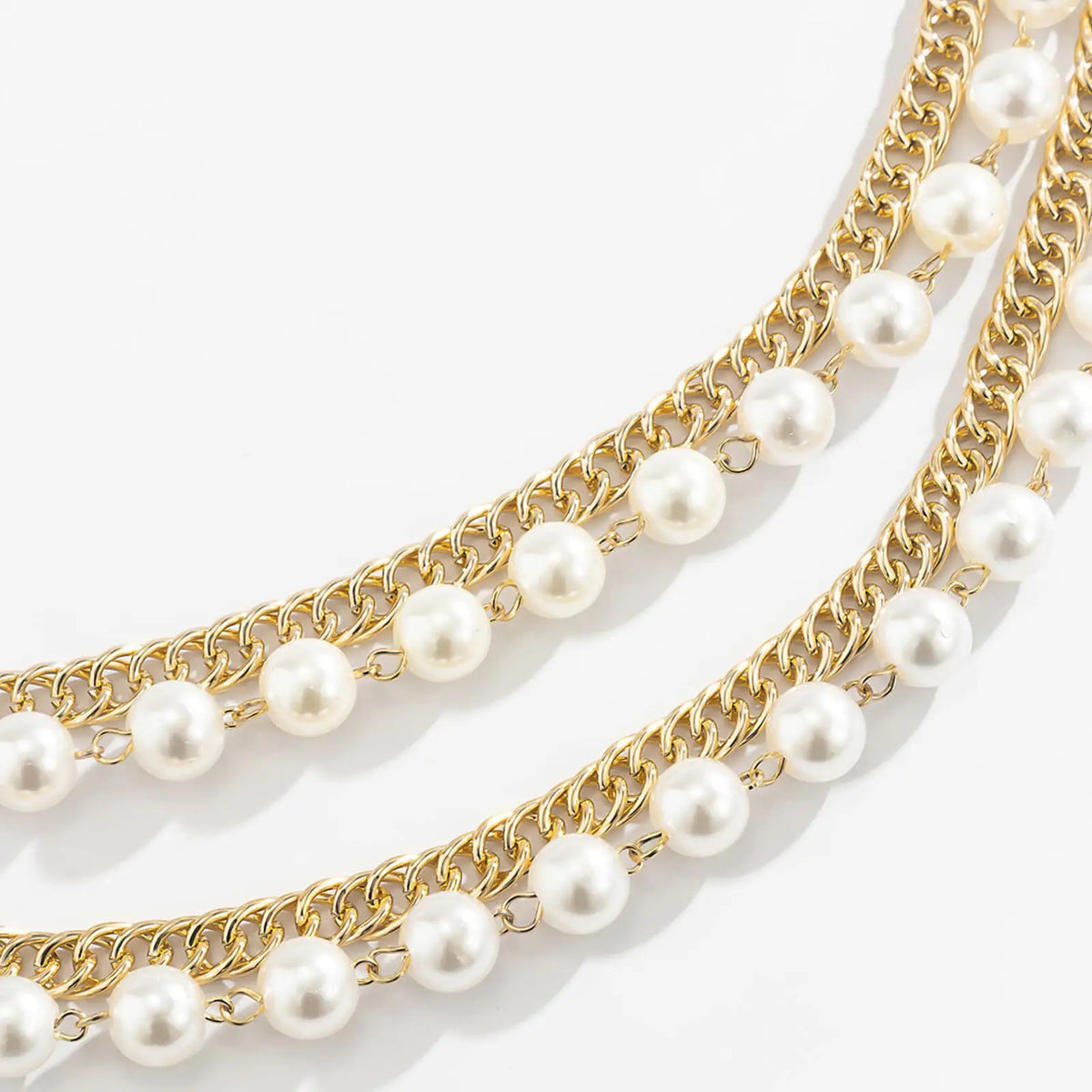 Chaîne de taille multi-couches en métal doré et argenté avec perles d'imitation pour femme, accessoire de mode, chaîne de corps, ornement de taille