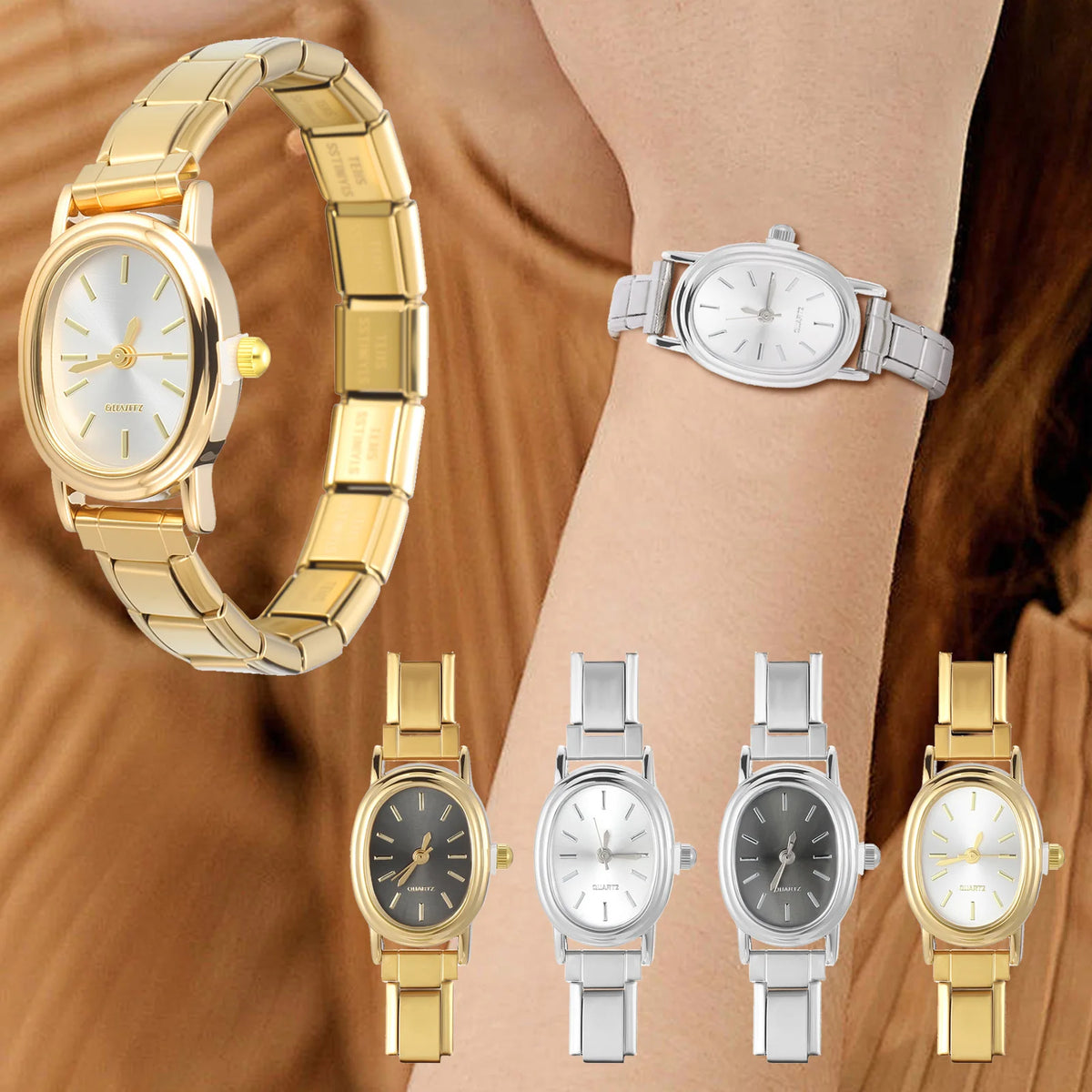 Montre Simple en acier inoxydable pour femmes, adaptée au Bracelet de 9mm, pour étudiant, ami, femme, anniversaire, bijoux à bricoler soi-même, cadeau, vente en gros