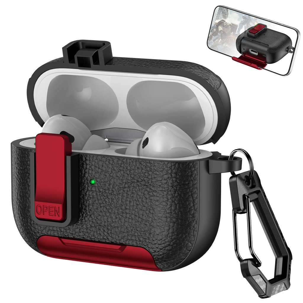 Support de téléphone étui cortex pour AirPods Pro 3 housse de casque Bluetooth pour AirPods Pro 2 ou AirPods 1 2 3 4 Pro étui avec crochet