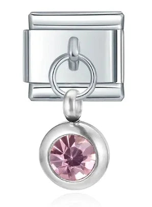 2025 femmes mode douze mois Zircon italien breloques liens modulaire ajustement 9mm en acier inoxydable élastique Bracelet bricolage fabrication de bijoux