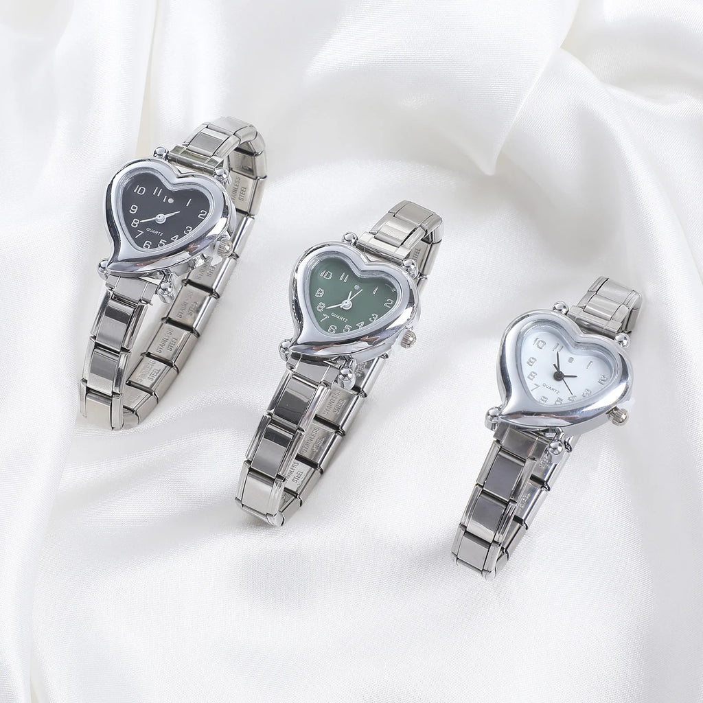 Mode femmes bricolage 9mm largeur italien élastique charme en acier inoxydable montre Bracelet Bracelet pour fête ami femme anniversaire bijoux cadeaux