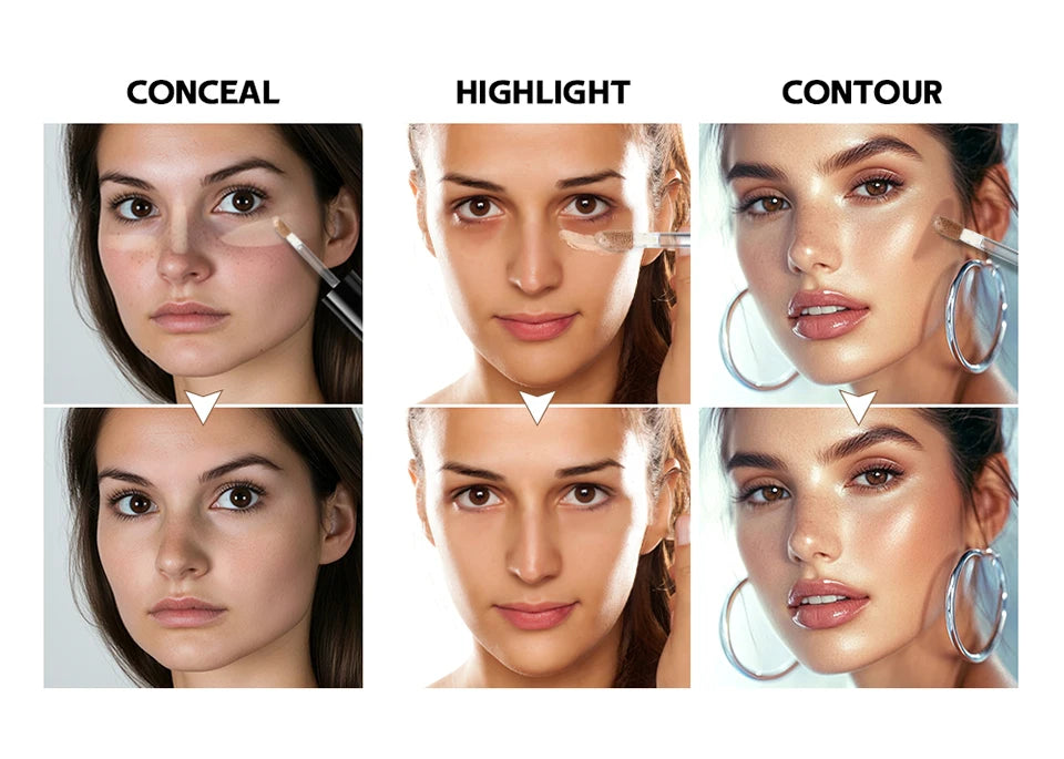 Fond de teint mat à couvrance longue durée, crème multi-usages sans huile, surligneur et retouche, produits de maquillage pour le visage pour femmes