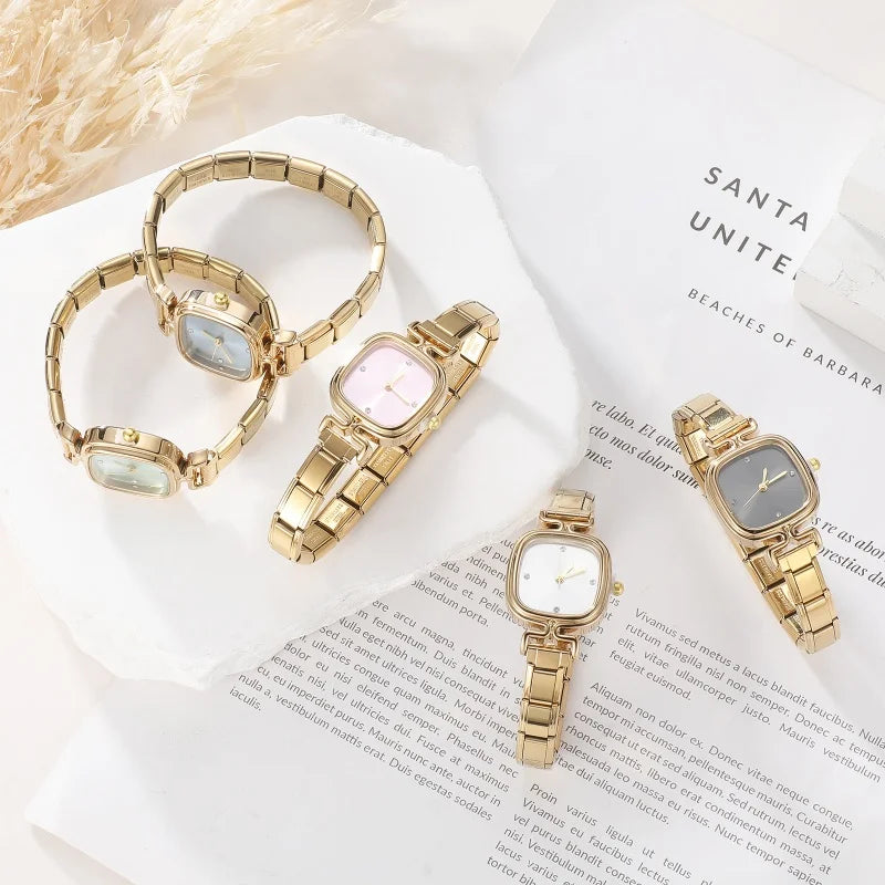 Montre Simple en acier inoxydable pour femmes, adaptée au Bracelet de 9mm, pour étudiant, ami, femme, anniversaire, bijoux à bricoler soi-même, cadeau, vente en gros