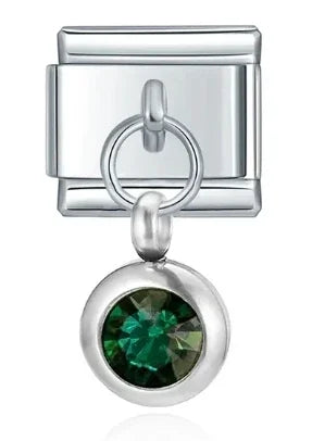 2025 femmes mode douze mois Zircon italien breloques liens modulaire ajustement 9mm en acier inoxydable élastique Bracelet bricolage fabrication de bijoux