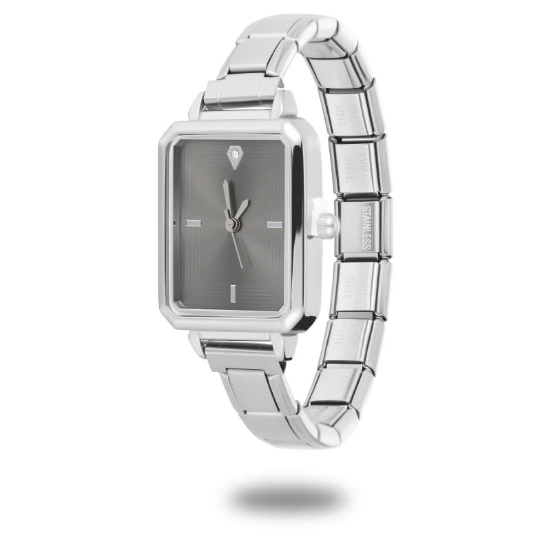 Connecteur de montre de mode en acier inoxydable, lien de charme italien de 9MM, en-tête de montre carrée pour femmes, Bracelet de liaison, bijoux à bricoler soi-même, cadeau