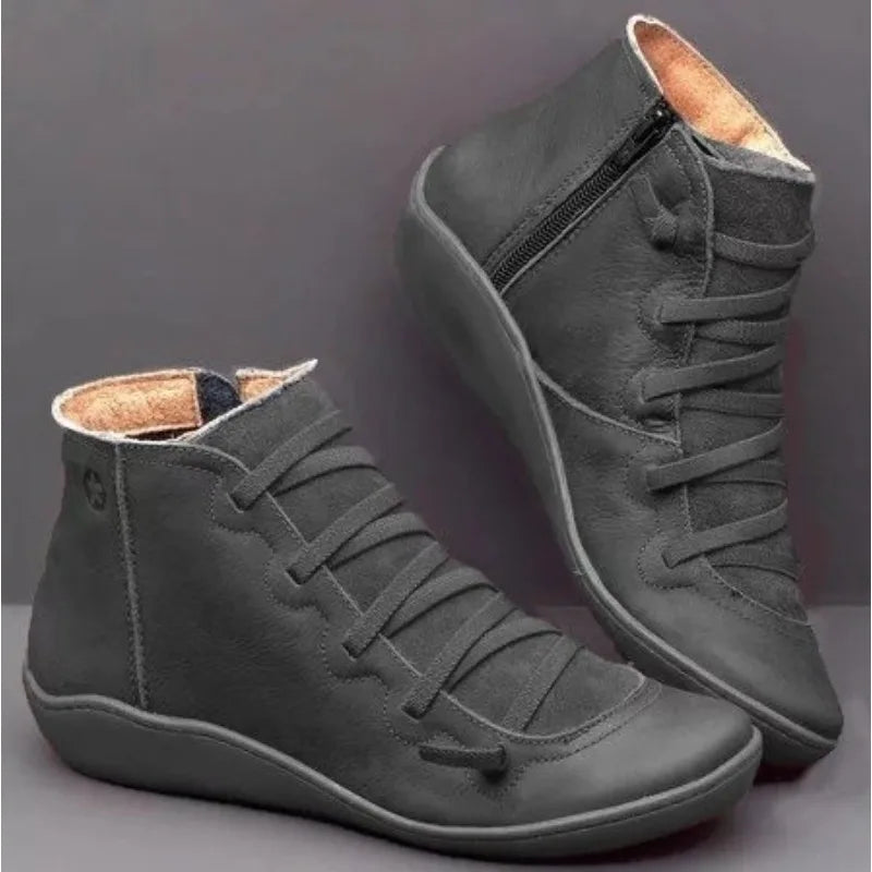 Bottes à lacets pour femmes, bottes de neige courtes Vintage, chaussures antidérapantes, Socofy Chaussures Femmes
