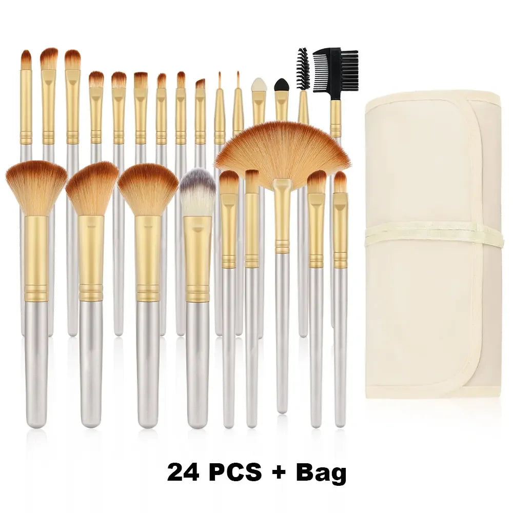 Nouvel ensemble de 10/32 pinceaux de maquillage doux et moelleux pour poudre, fond de teint, contour, fard à joues, correcteur, fard à paupières, estompeur et illuminateur – Outil de beauté