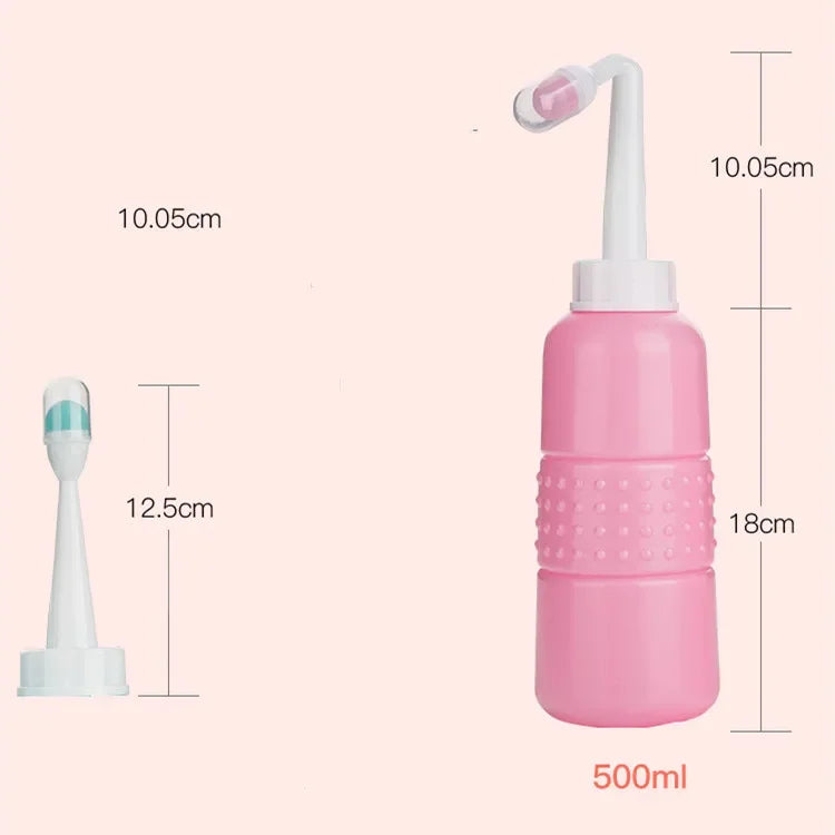 Bouteille de lavage péri-accouchement 500 ml pour soins post-partum, nettoyeur péri-accouchement portable pour maman, outil de nettoyage périnéal doux, essentiel pratique pour la récupération féminine