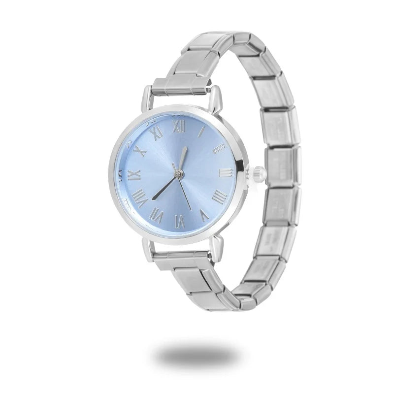 Connecteur de montre de mode en acier inoxydable, lien de charme italien de 9MM, en-tête de montre carrée pour femmes, Bracelet de liaison, bijoux à bricoler soi-même, cadeau