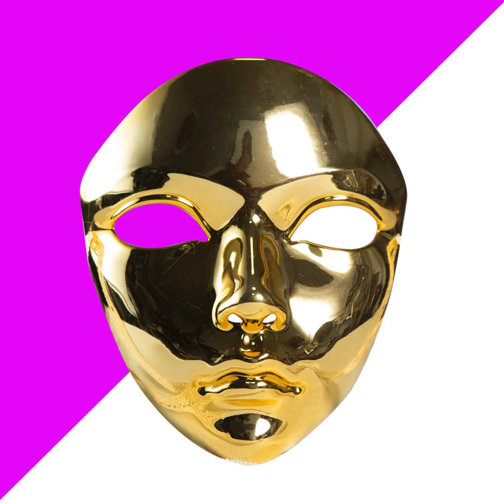Masque de mascarade couleur métallique masque d'halloween visage complet pour femmes hommes Cosplay mascarade accessoires de Costume