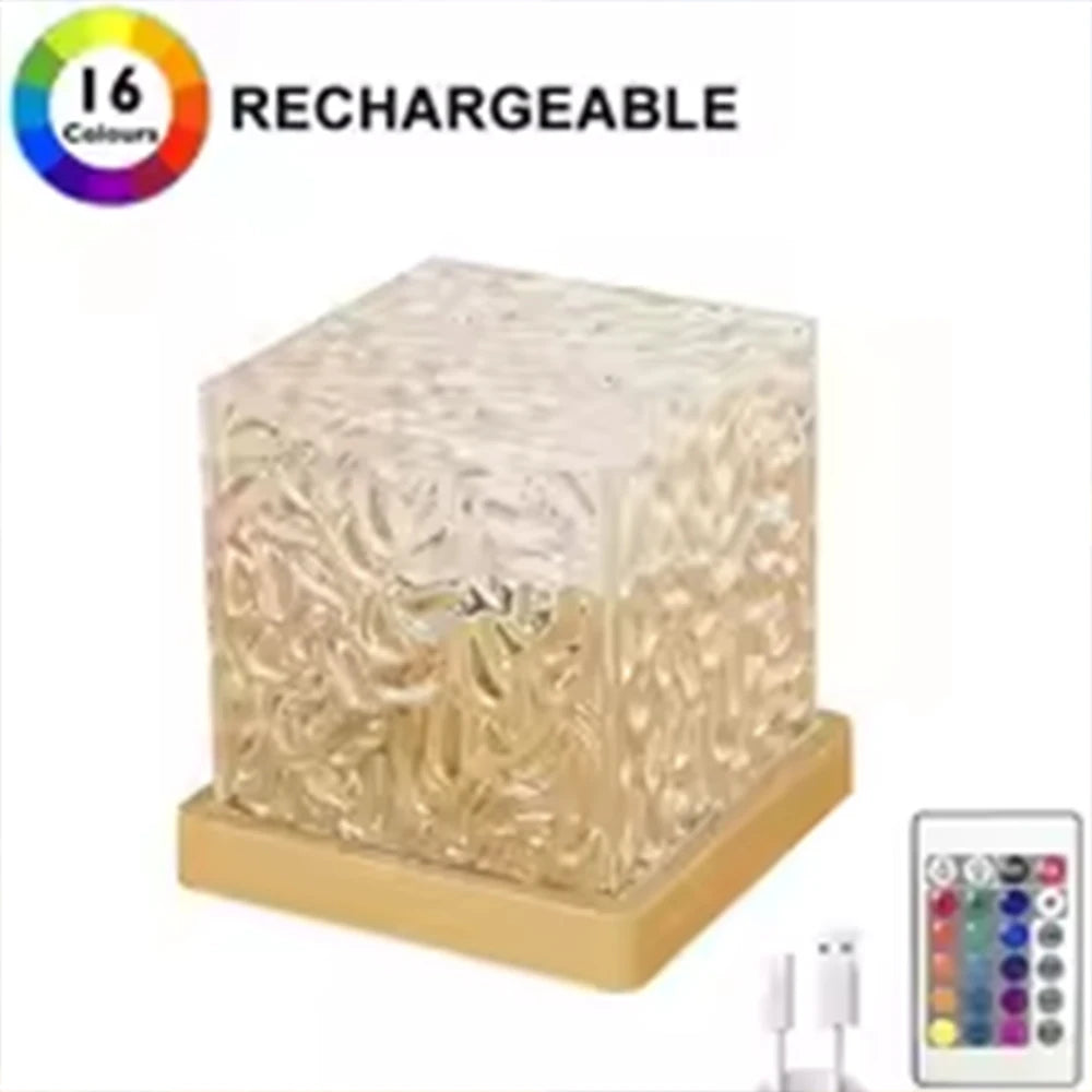 Lampe de nuit HOMEFISH RGB 16 couleurs avec télécommande, projecteur d'aurore océanique, lampe de table rechargeable pour la décoration de la maison et de la chambre à coucher