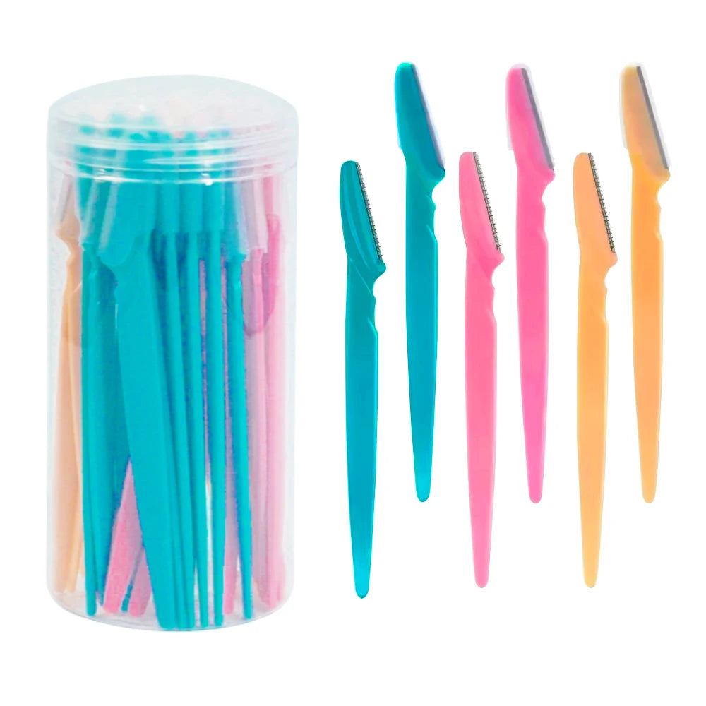 40 pièces rasoir de sourcils maquillage outils de beauté sûr sourcils rasoir visage corps épilation lames de rasoir femme sourcils façonnage couteau