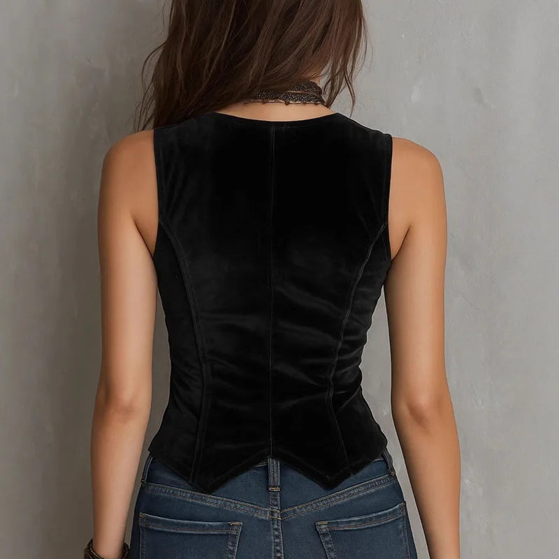 Gilet en velours élégant pour femme