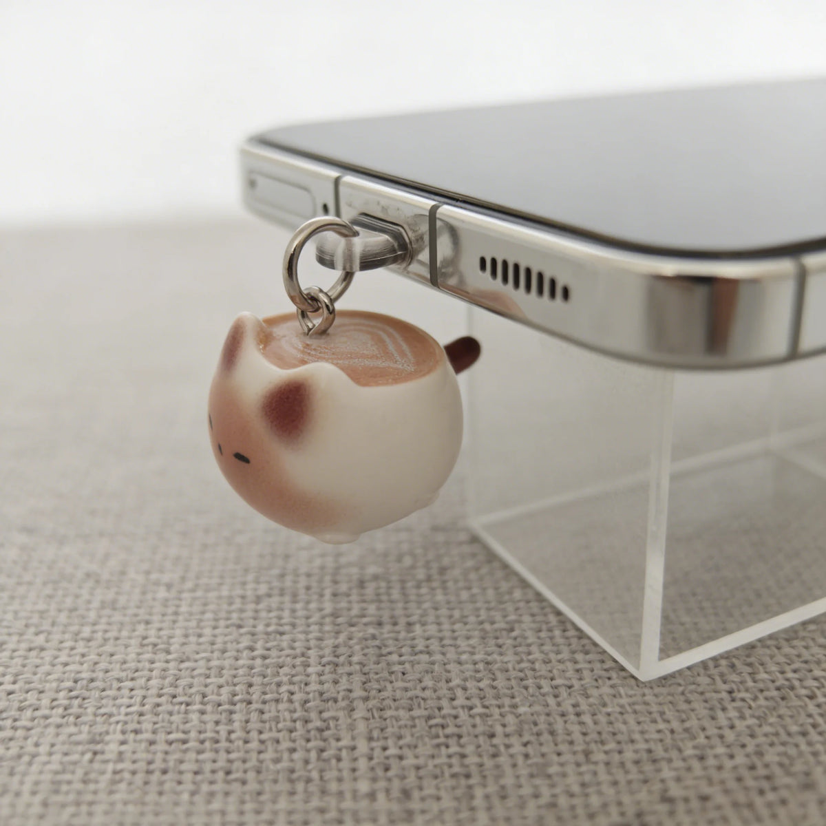 Cache-poussière pour téléphone en forme de tasse de café avec sangle anti-perte, accessoires de décoration pour téléphone, pendentif pour téléphone, protecteur de port de charge