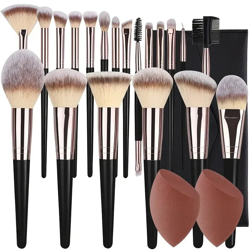 Ensemble de pinceaux de maquillage doux et moelleux, pour fard à paupières, fond de teint, correcteur, blush, Kabuki, outil de beauté professionnel pour femmes, 3 à 20 pièces