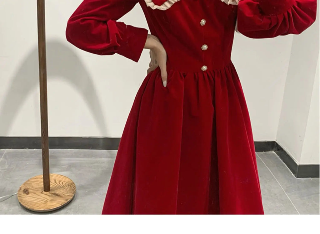 Robe en velours pour femmes, jupe longue Kimono à la mode, taille française, printemps automne