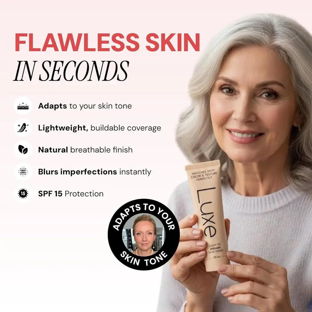Fond de teint correcteur Luxe Skin Tone Matching, maquillage imperméable à couvrance totale pour dissimuler les imperfections et unifier le teint, longue tenue