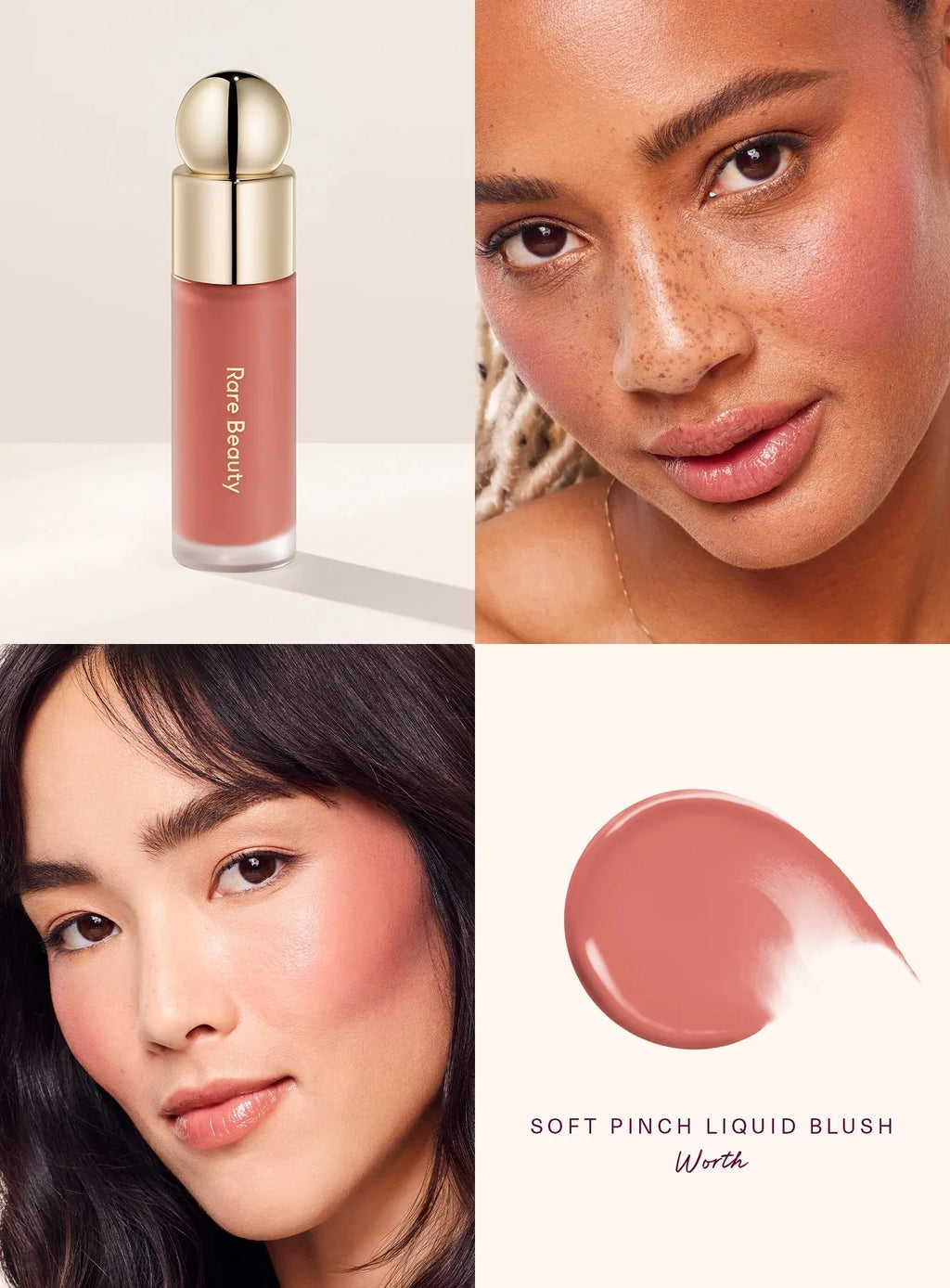 Rare beauté doux pincement liquide Blush soyeux et glisse sur lisse longue durée dodu pincement-parfait affleurant sans couture mat rosé maquillage