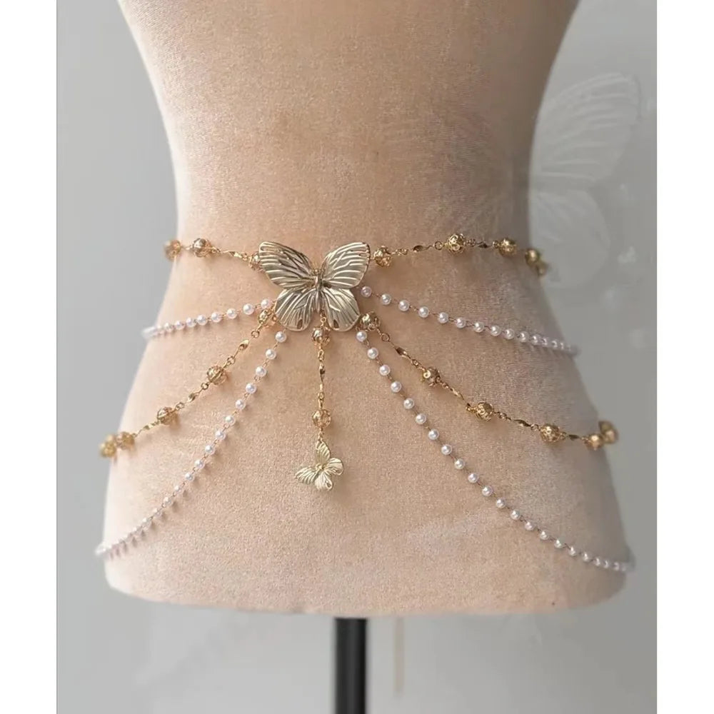 Chaînes de taille en perles élégantes, polyvalentes, style Boho, accessoire de taille, bijoux de corps pour femmes