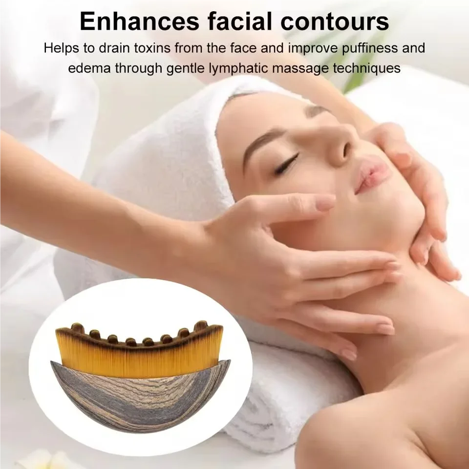 Brosse pour le visage à Contour lymphatique, sculpture du menton et de la mâchoire, masseur de Drainage pour le visage, conçue ergonomquement pour s'adapter à la peau avec précision