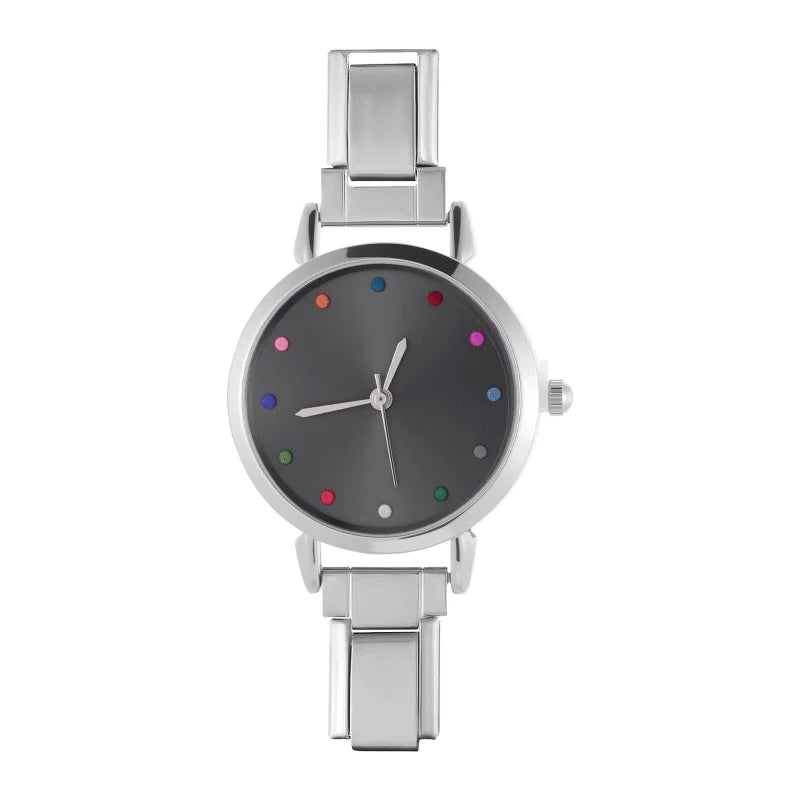 Connecteur de montre de mode en acier inoxydable, lien de charme italien de 9MM, en-tête de montre carrée pour femmes, Bracelet de liaison, bijoux à bricoler soi-même, cadeau