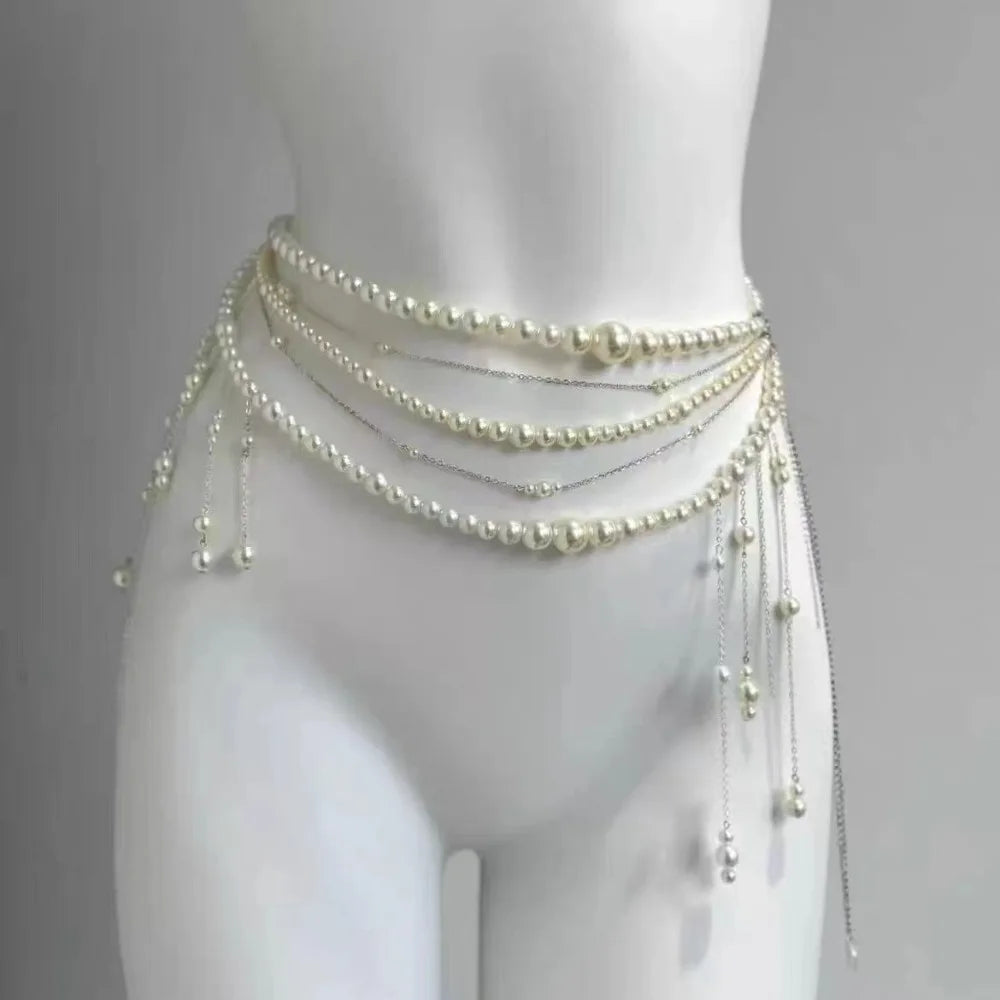 Chaînes de taille en perles élégantes, polyvalentes, style Boho, accessoire de taille, bijoux de corps pour femmes