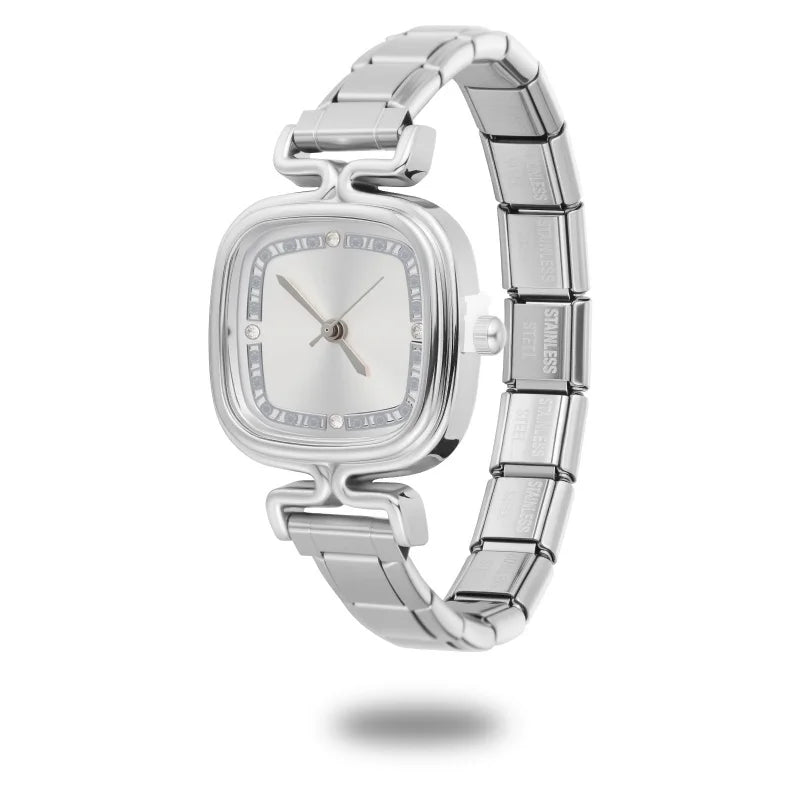 Connecteur de montre de mode en acier inoxydable, lien de charme italien de 9MM, en-tête de montre carrée pour femmes, Bracelet de liaison, bijoux à bricoler soi-même, cadeau