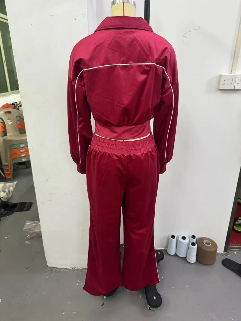 Ensemble 2 pièces en velours pour femme, vêtements d'automne 2026, sweat-shirt zippé et pantalon long, ensemble décontracté, survêtement en velours pour femme.
