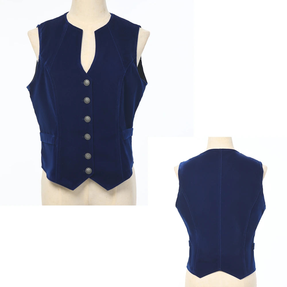 Gilet en velours Vintage pour femmes, col en V, court, sans manches, hauts décontractés, veste ajustée régulière