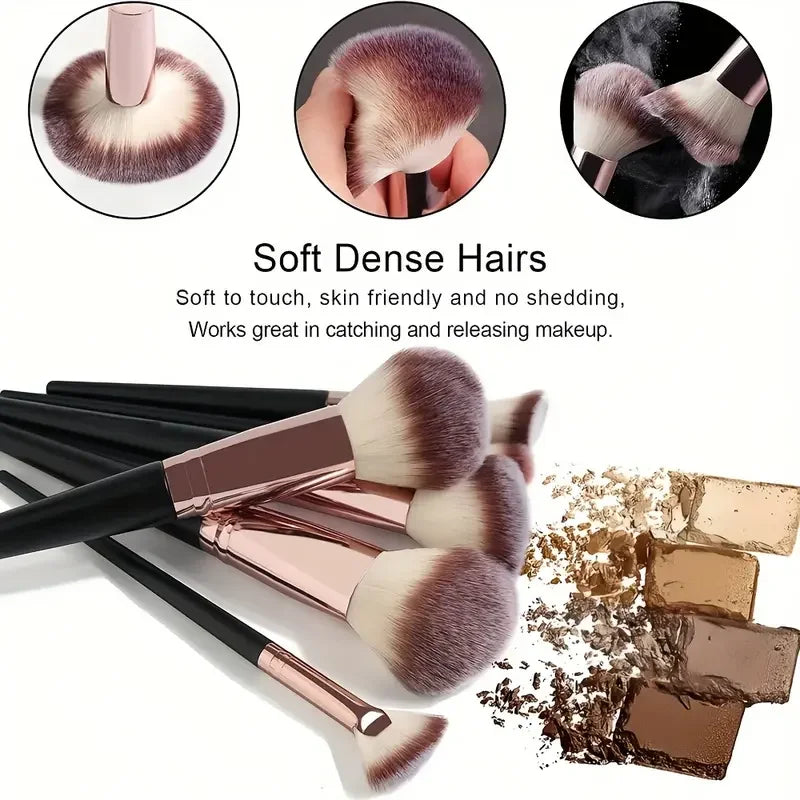 Ensemble de pinceaux de maquillage doux et moelleux, pour fard à paupières, fond de teint, correcteur, blush, Kabuki, outil de beauté professionnel pour femmes, 3 à 20 pièces