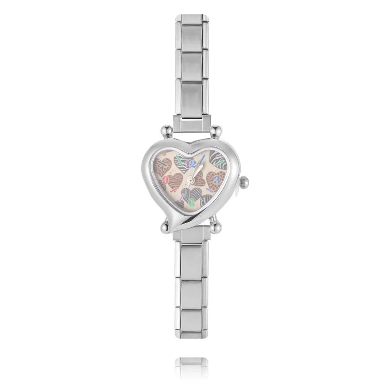 Mode femmes bricolage 9mm largeur italien élastique charme en acier inoxydable montre Bracelet Bracelet pour fête ami femme anniversaire bijoux cadeaux